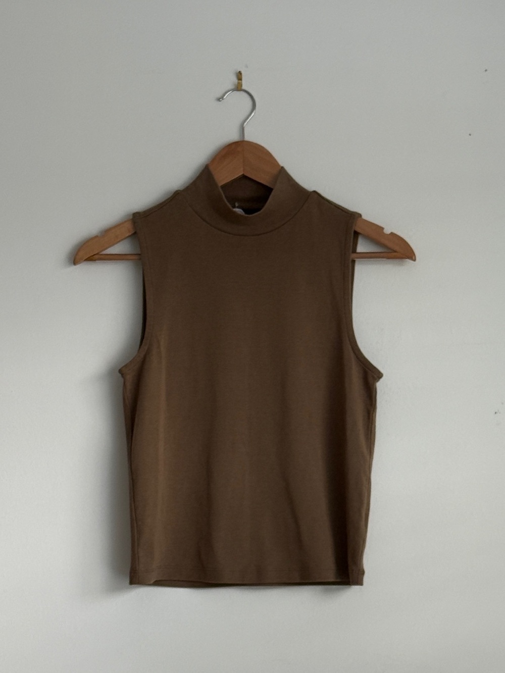 GAP Sleeveless Mock Neck Tank Top - Brown